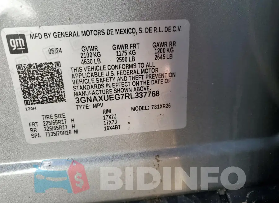 3GNAXUEG7RL337768 Photo# 13