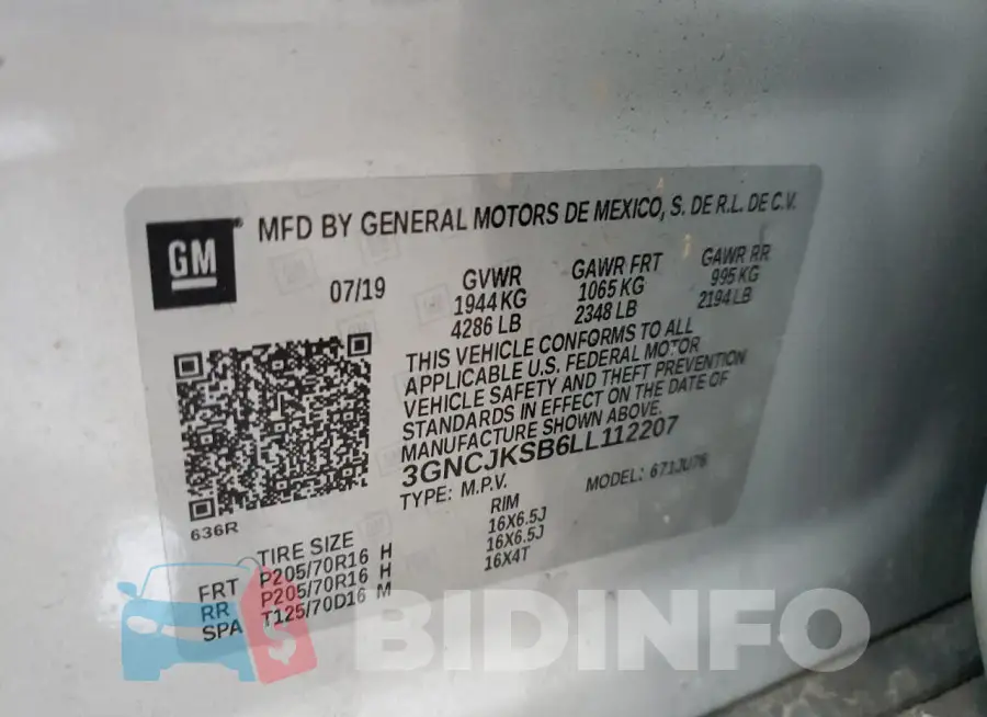 3GNCJKSB6LL112207 Photo# 13