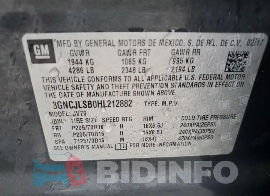 3GNCJLSB0HL212882 Photo# 13