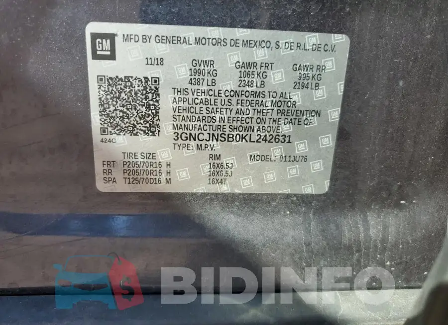 3GNCJNSB0KL242631 Photo# 13