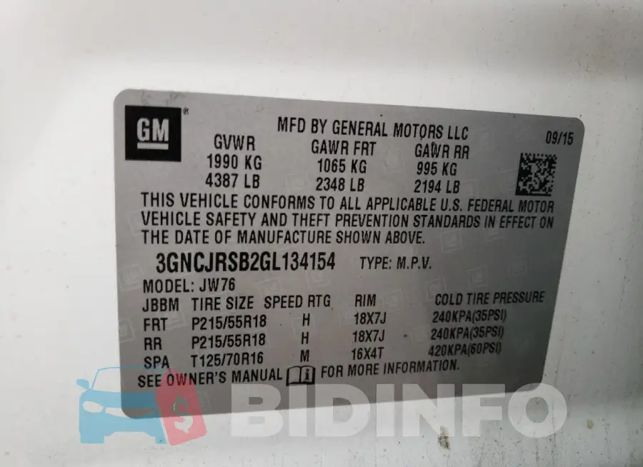 3GNCJRSB2GL134154 Photo# 12