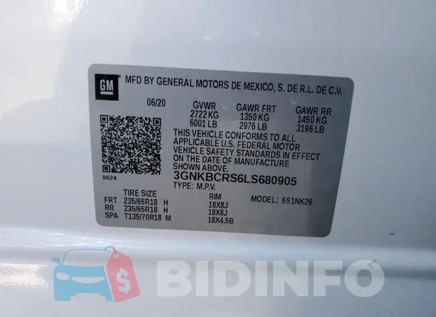 3GNKBCRS6LS680905 Photo# 12