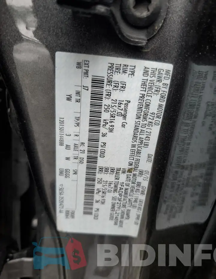 1FADP3F27FL214598 Photo# 12