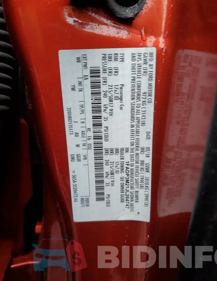 1FADP3M21JL264747 Photo# 12