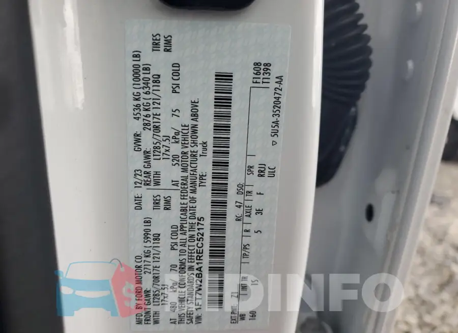 1FT7W2BA1REC52175 Photo# 13