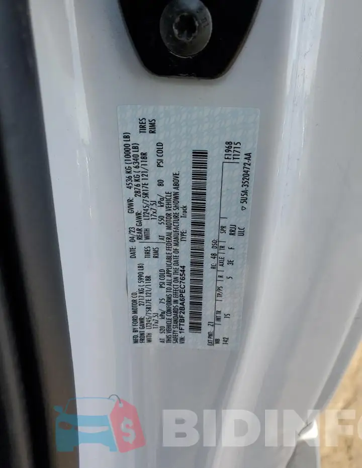 1FTBF2BA6PEC76544 Photo# 12