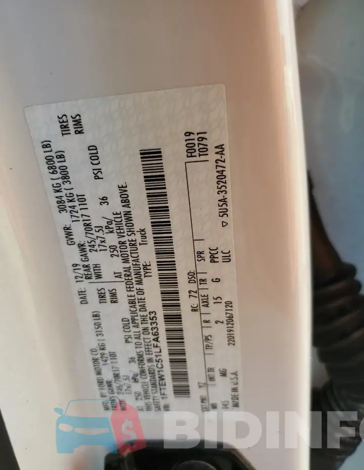 1FTEW1C51LFA63353 Photo# 12