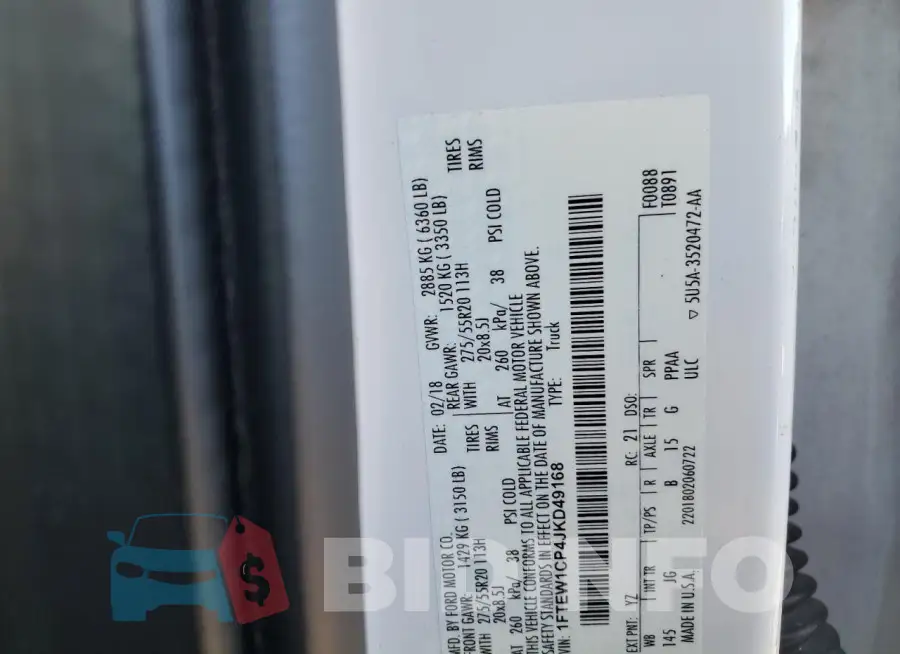 1FTEW1CP4JKD49168 Photo# 12