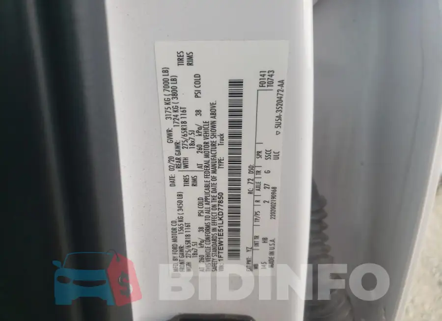1FTEW1E51LKD77850 Photo# 12