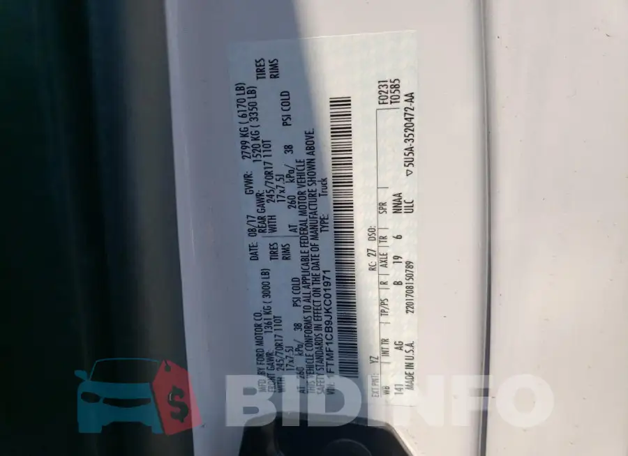 1FTMF1CB9JKC01971 Photo# 12