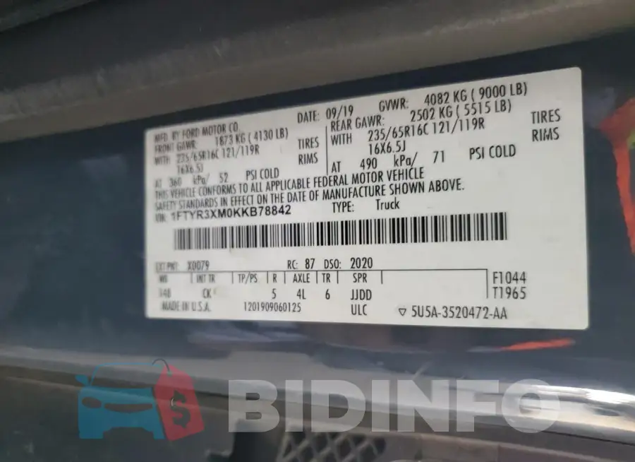 1FTYR3XM0KKB78842 Photo# 13