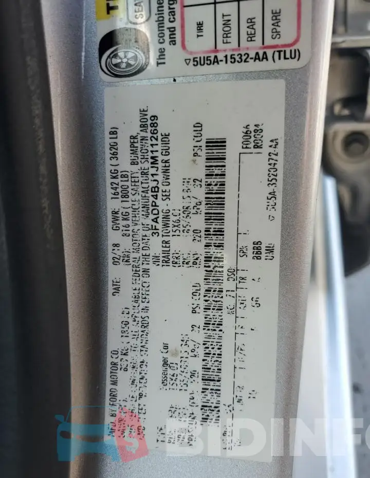 3FADP4BJ1JM112689 Photo# 13