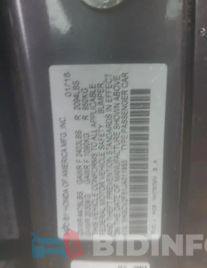 1HGCV2F51JA011955 Photo# 13