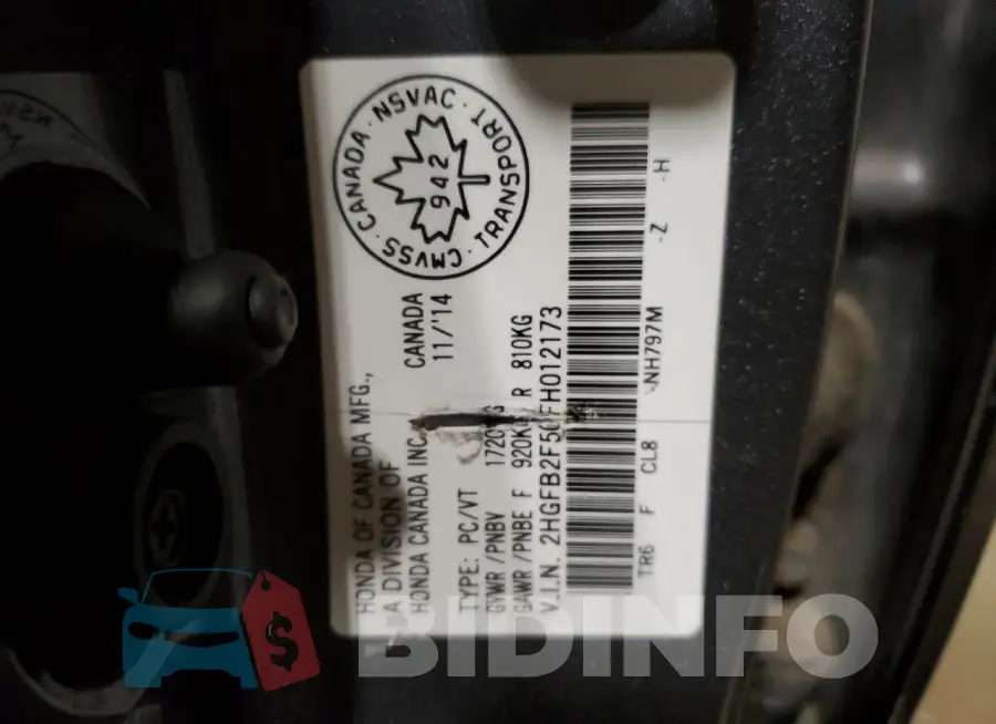 2HGFB2F50FH012173 Photo# 12