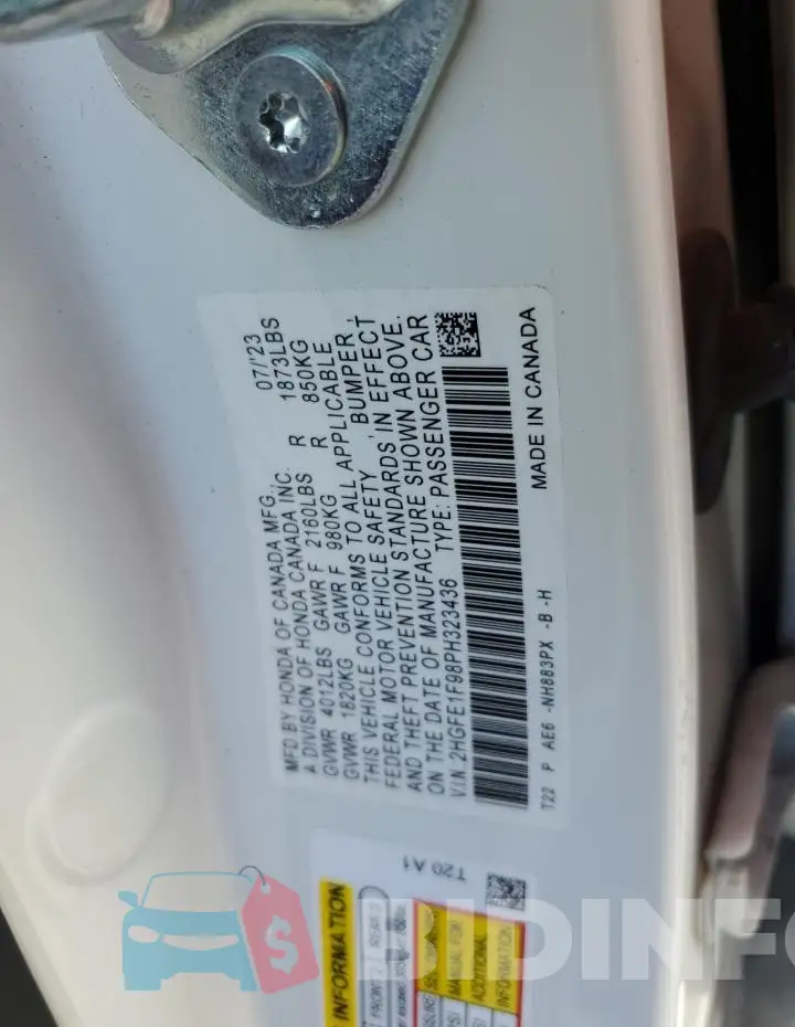 2HGFE1F98PH323436 Photo# 12