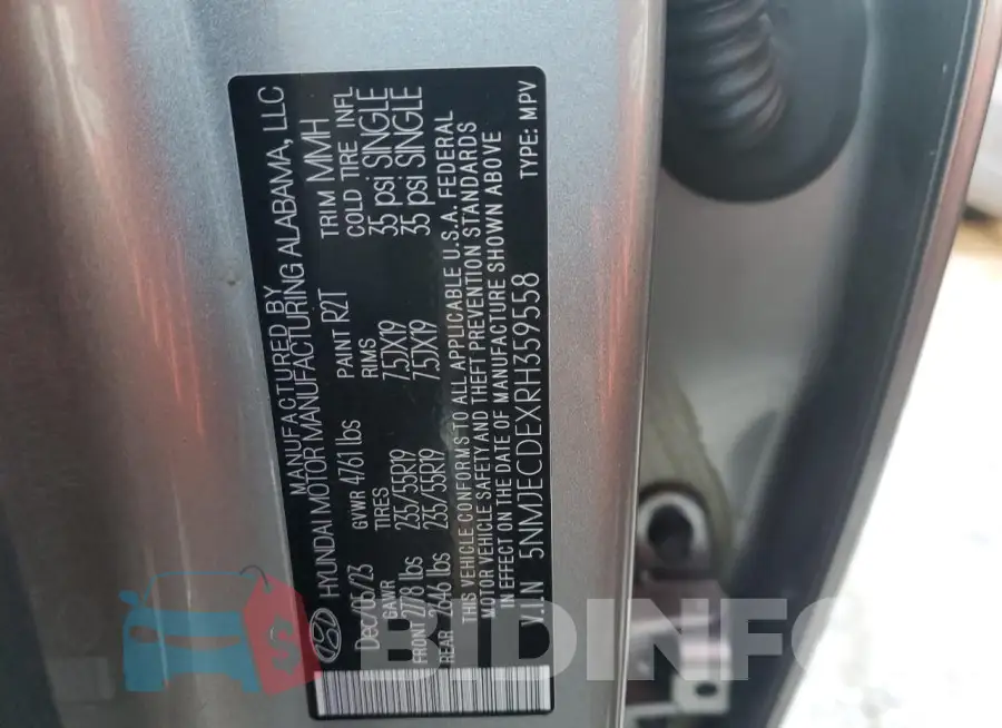 5NMJECDEXRH359558 Photo# 14
