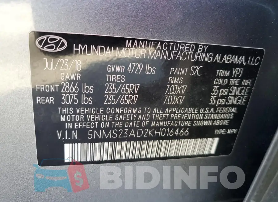 5NMS23AD2KH016466 Photo# 13