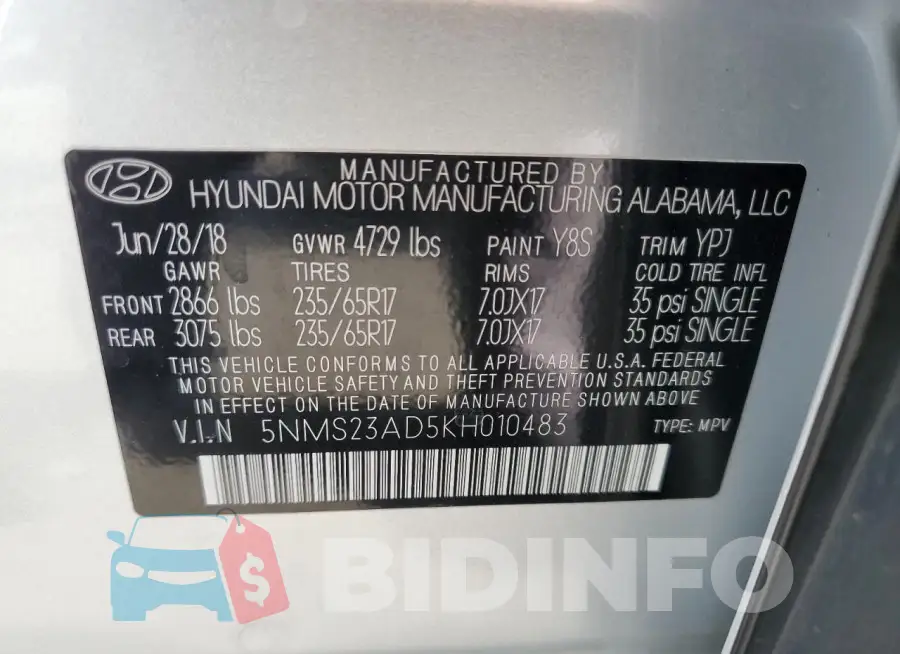 5NMS23AD5KH010483 Photo# 13