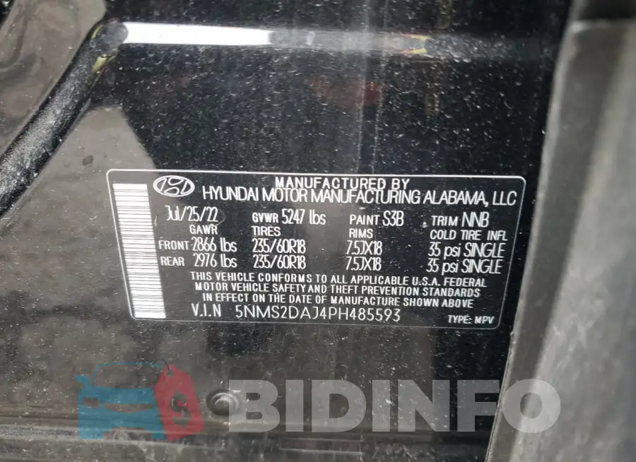 5NMS2DAJ4PH485593 Photo# 12