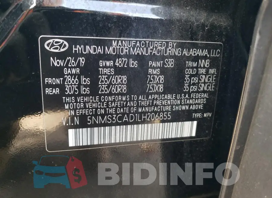 5NMS3CAD1LH206855 Photo# 13