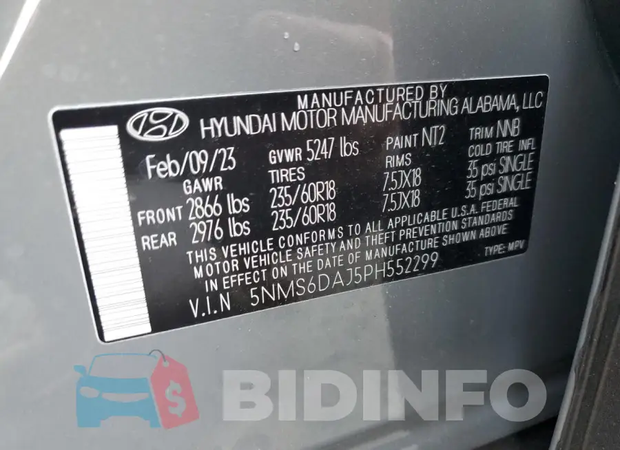 5NMS6DAJ5PH552299 Photo# 12