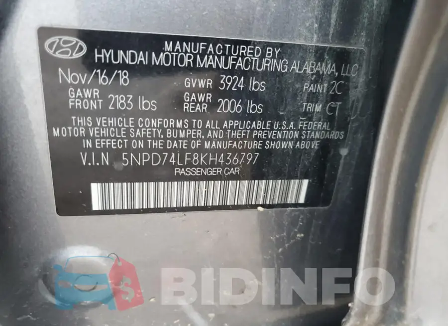 5NPD74LF8KH436797 Photo# 13