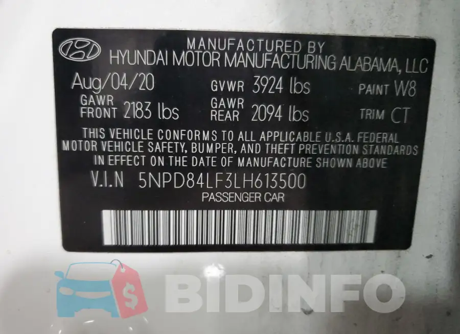 5NPD84LF3LH613500 Photo# 12