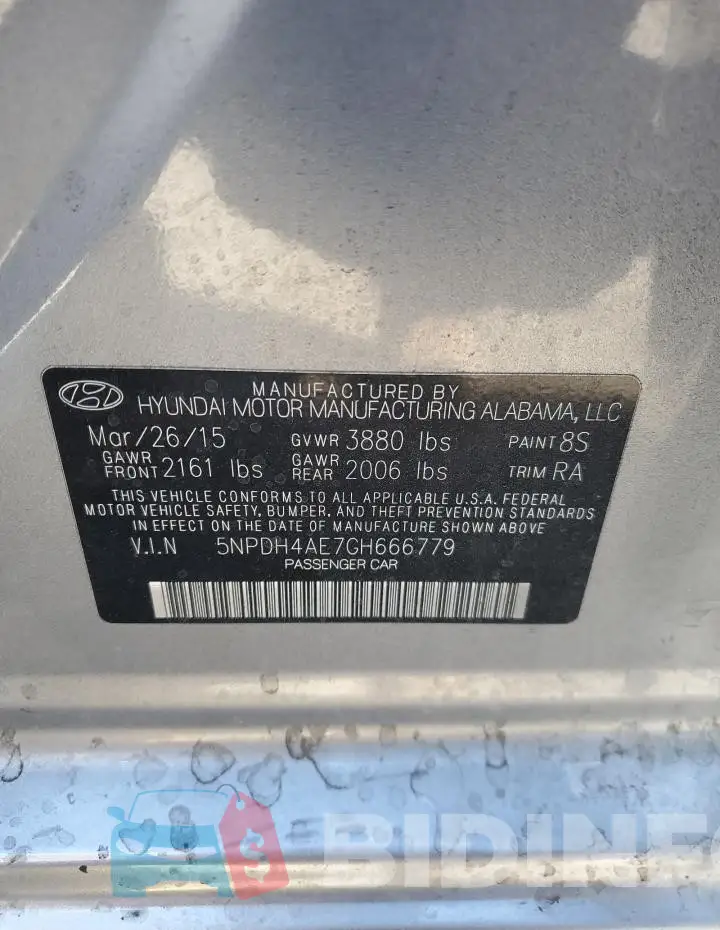 5NPDH4AE7GH666779 Photo# 12