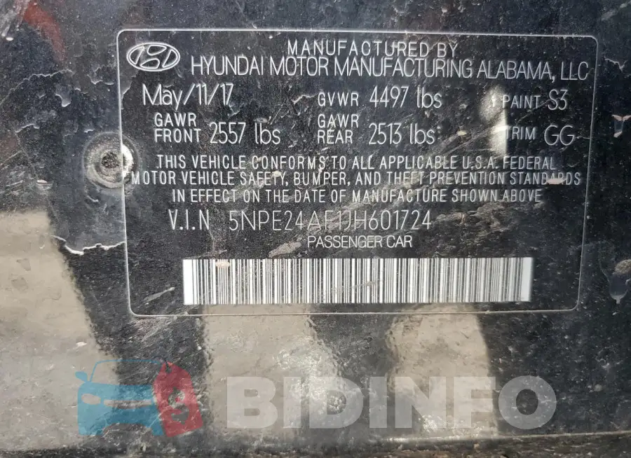5NPE24AF1JH601724 Photo# 12