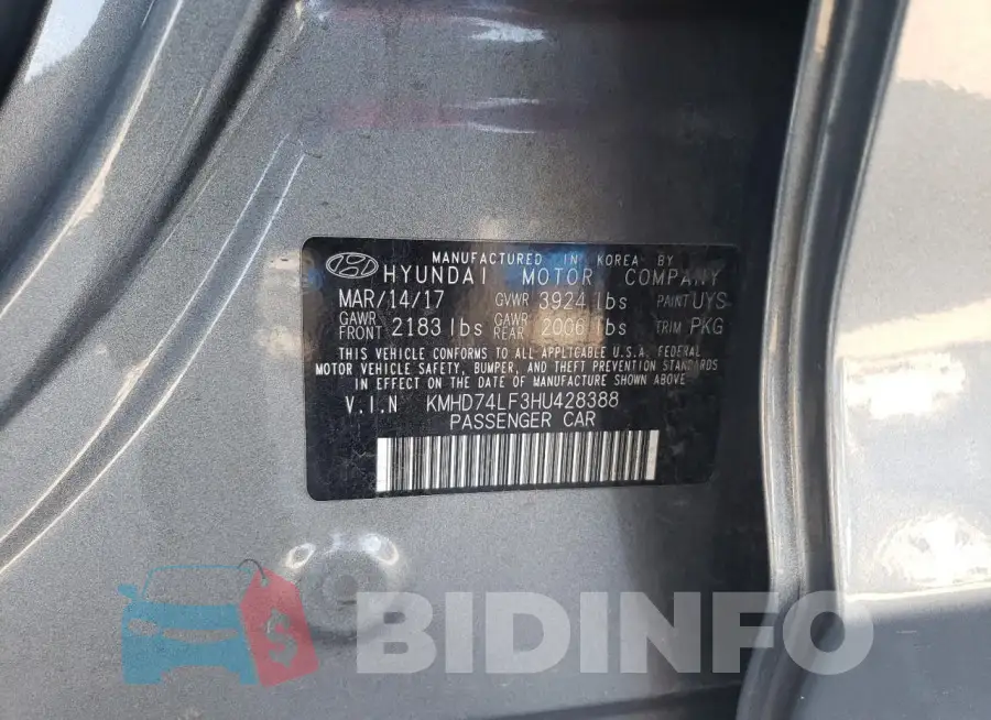 KMHD74LF3HU428388 Photo# 12