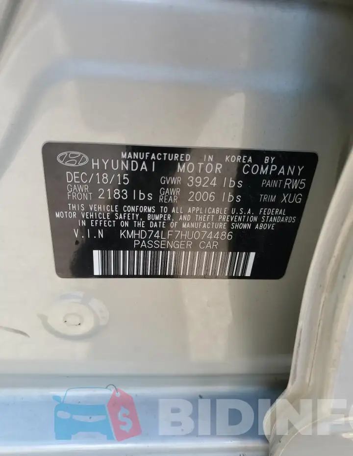 KMHD74LF7HU074486 Photo# 12