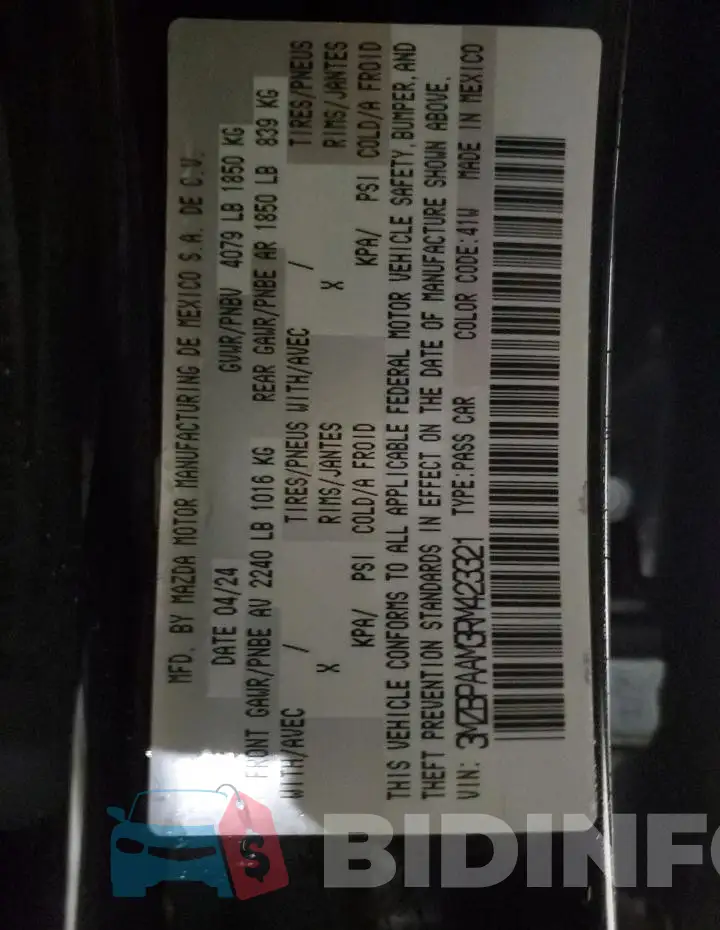 3MZBPAAM3RM423321 Photo# 12
