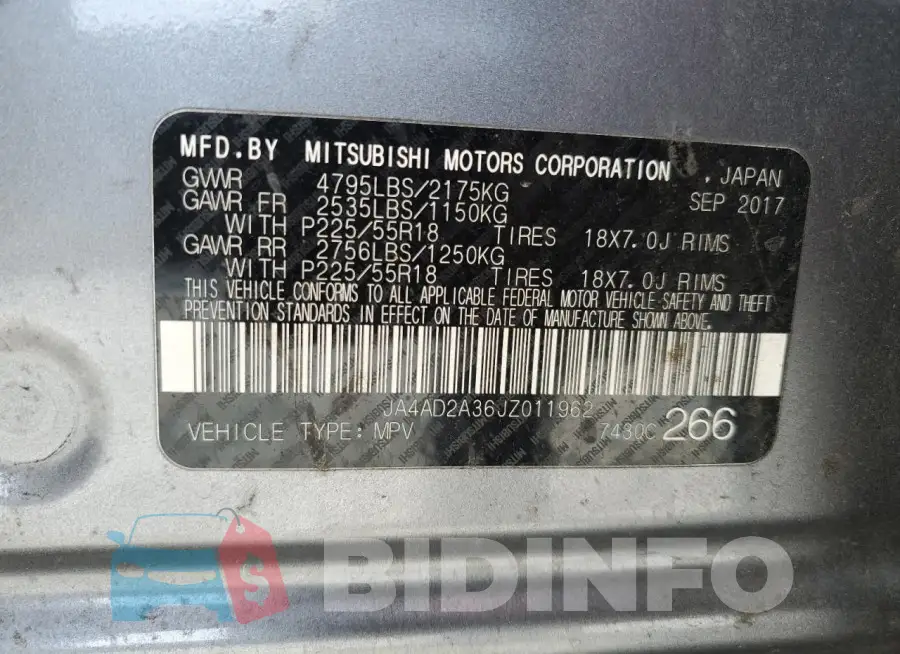 JA4AD2A36JZ011962 Photo# 13