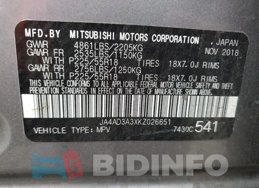 JA4AD3A3XKZ026651 Photo# 13