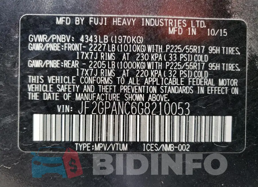 JF2GPANC6G8210053 Photo# 13