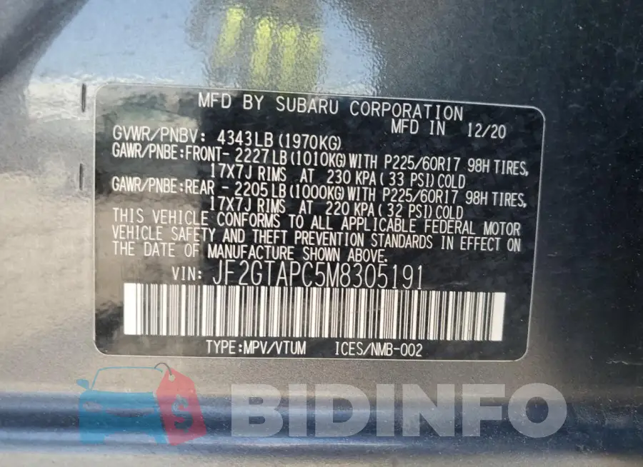 JF2GTAPC5M8305191 Photo# 13