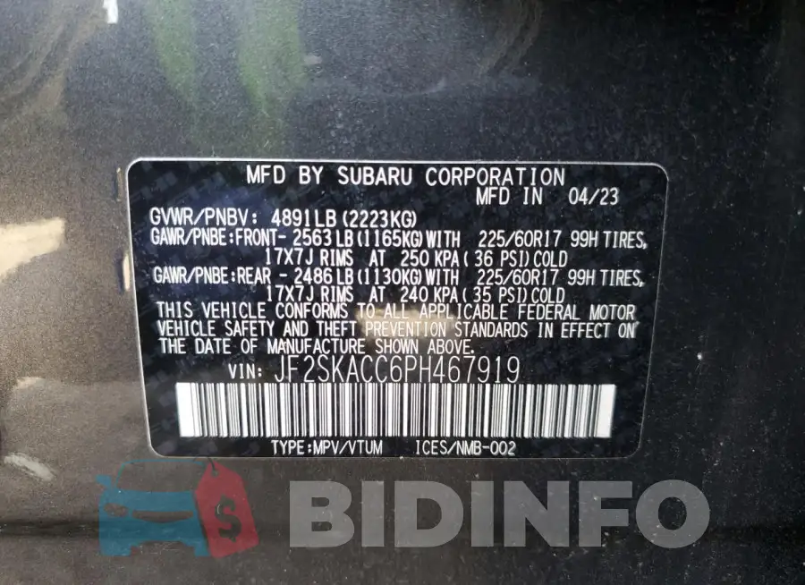 JF2SKACC6PH467919 Photo# 14