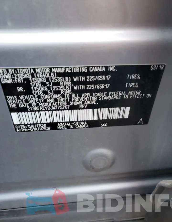 2T3BFREV2JW775767 Photo# 13