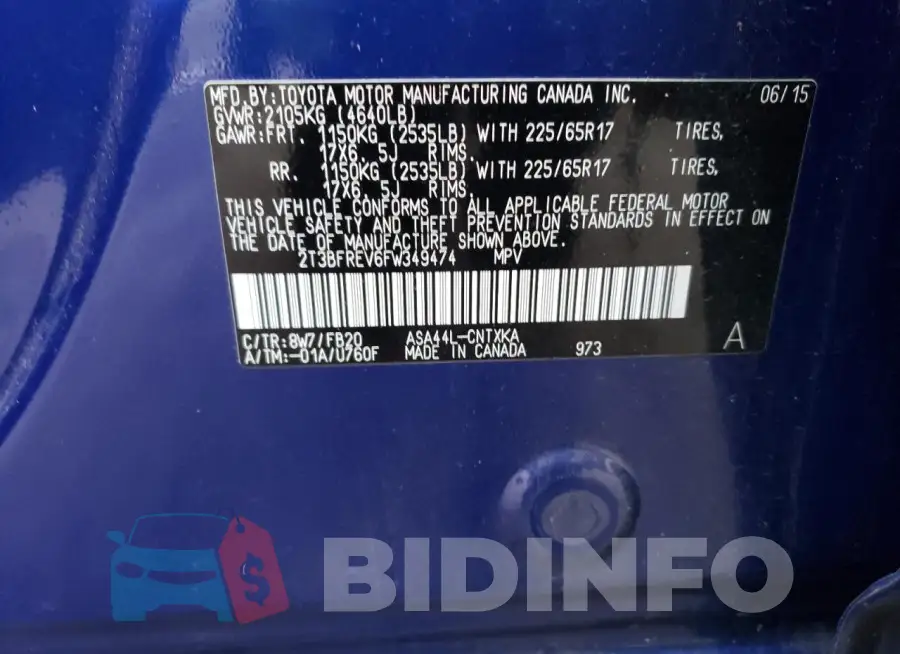 2T3BFREV6FW349474 Photo# 14