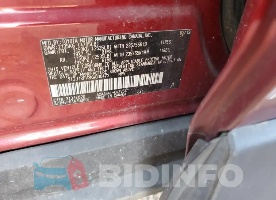 2T3J1RFV3KW030472 Photo# 14