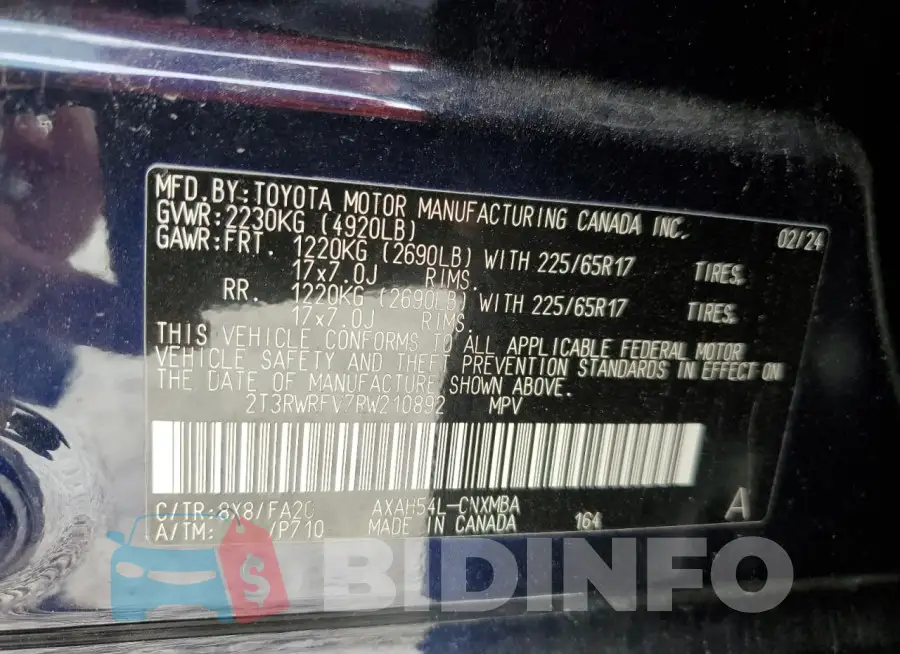 2T3RWRFV7RW210892 Photo# 14