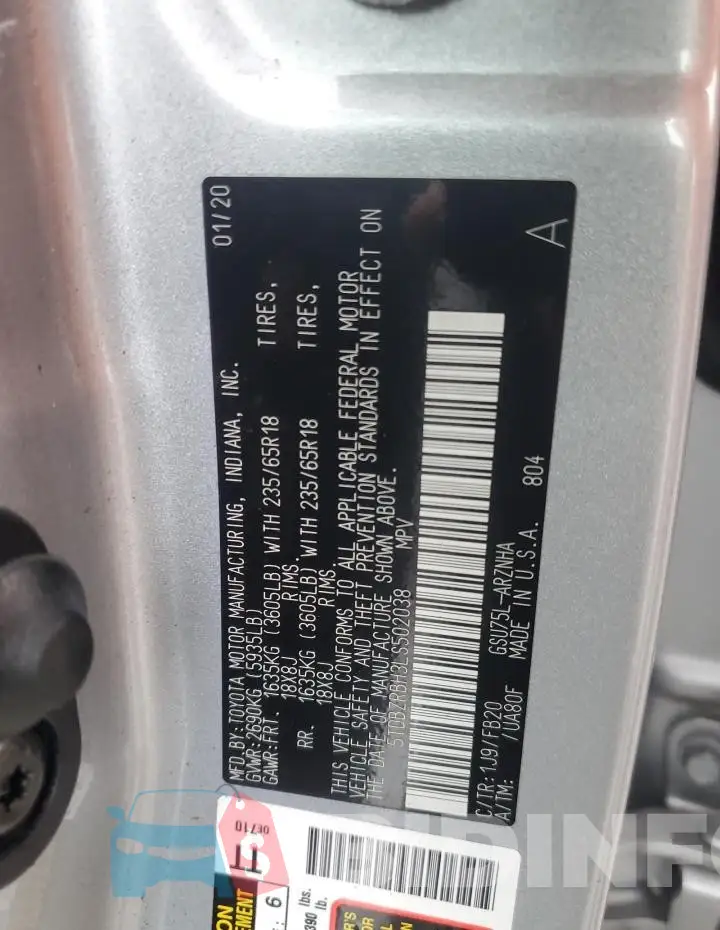 5TDBZRBH3LS502038 Photo# 13