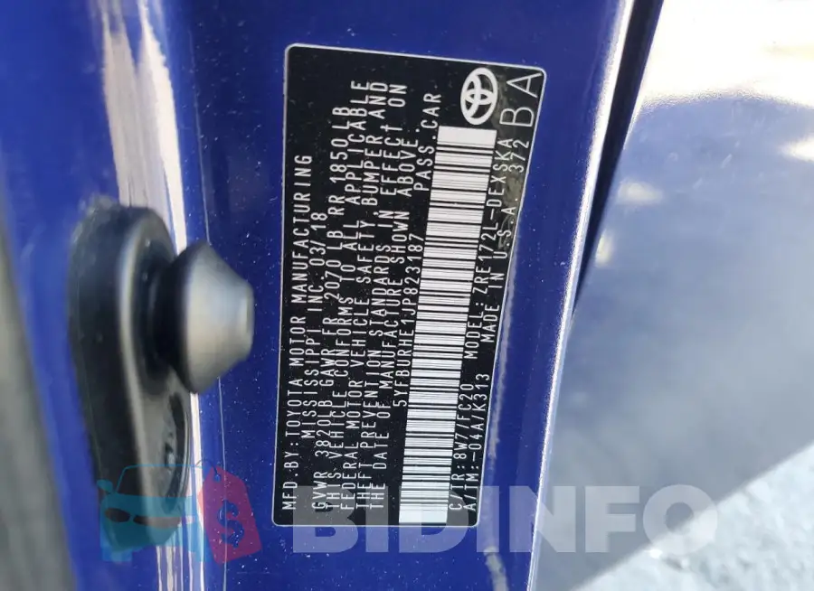 5YFBURHE1JP823187 Photo# 12
