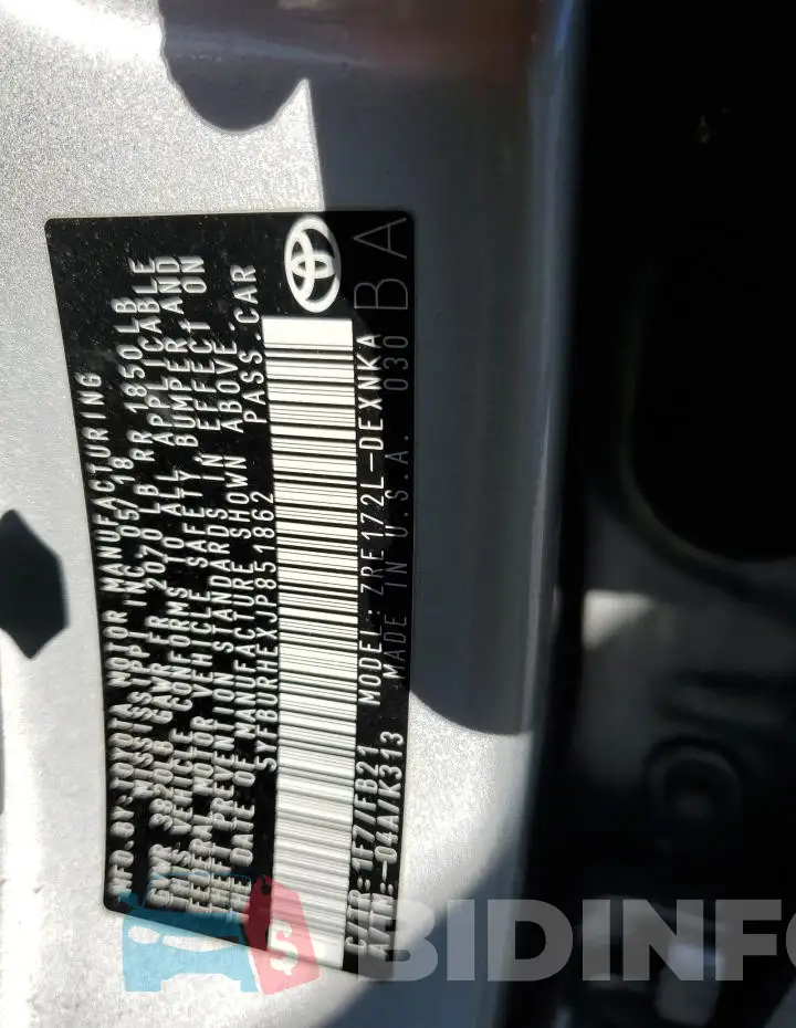 5YFBURHEXJP851862 Photo# 12