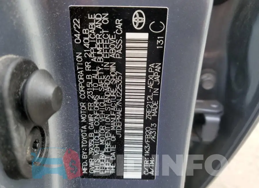 JTDEPMAE7NJ225357 Photo# 12