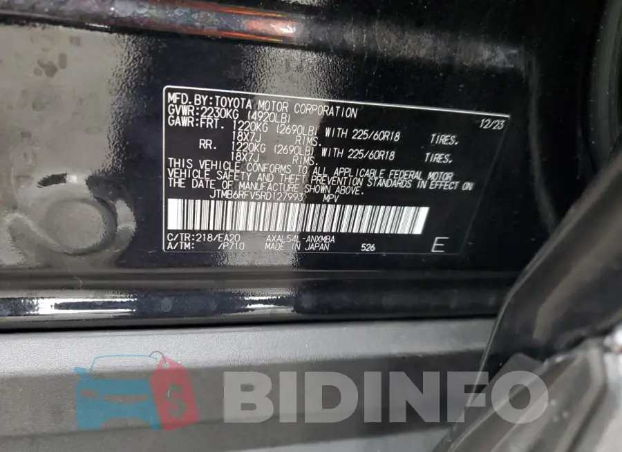JTMB6RFV5RD127993 Photo# 13