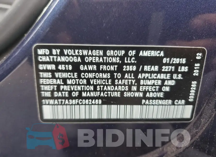 1VWAT7A36FC062469 Photo# 13