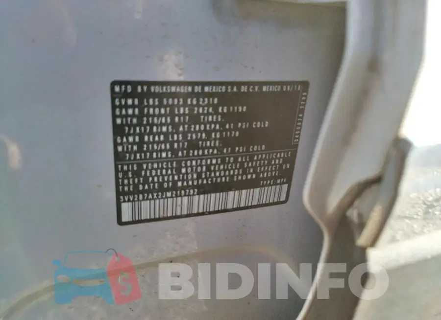 3VV2B7AX2JM219792 Photo# 13