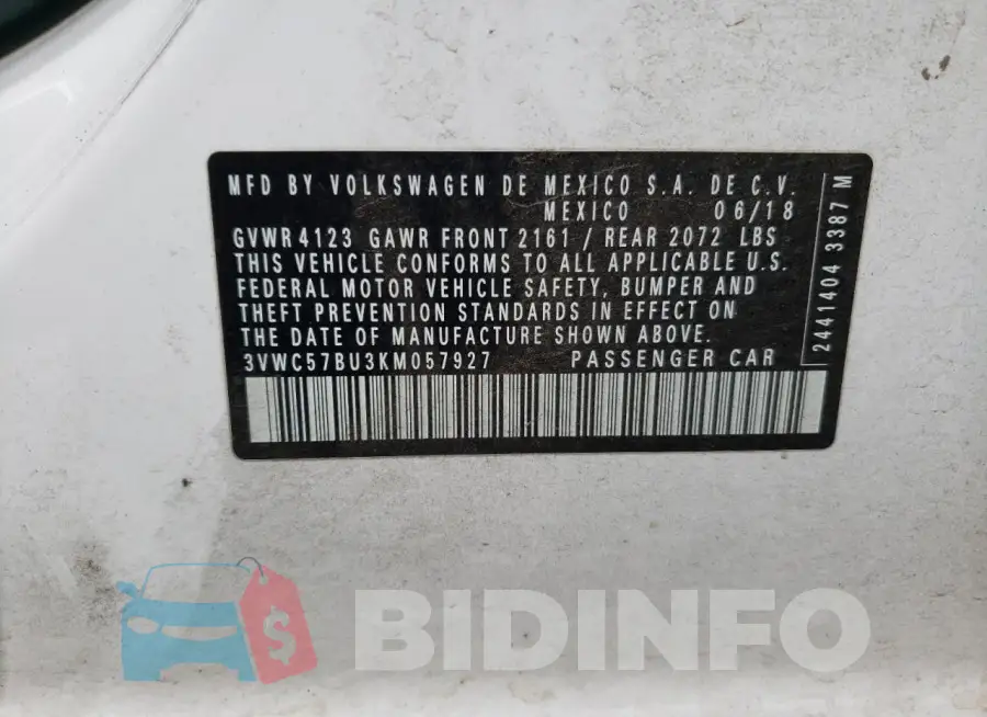 3VWC57BU3KM057927 Photo# 13