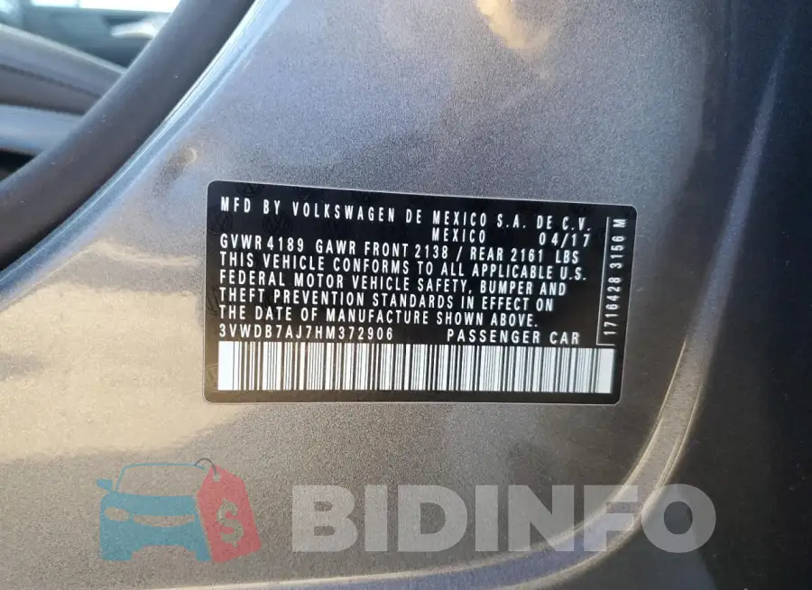 3VWDB7AJ7HM372906 Photo# 12